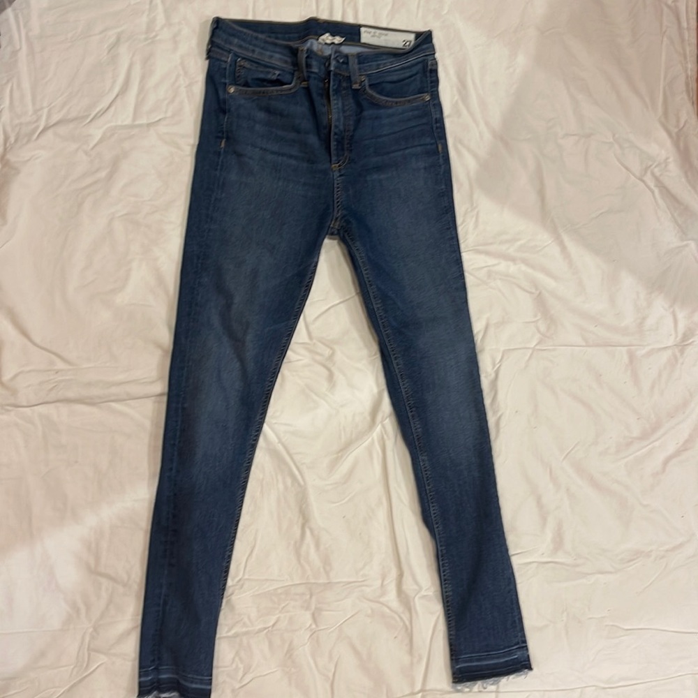 Rag n’ Bone high rise, ankle skinny 27
